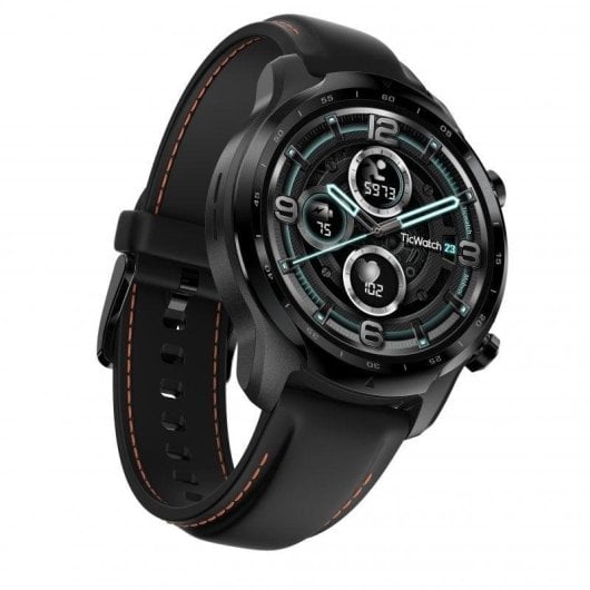 TicWatch Pro 3 GPS NFC 46mm AMOLED Noir-Orange Étanche IP68 Pulsomètre GPS