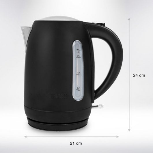 Princess 236032 Wasserkocher 1,7 l 2200 W Schwarz, Edelstahl