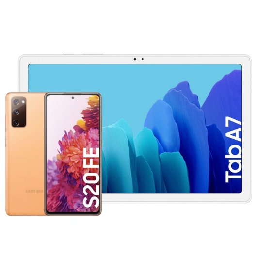 Samsung Pack Galaxy S20 FE 6GB/128GB 6,5'' Laranja + Galaxy Tab A7 10.4" 32GB WiFi Prateado