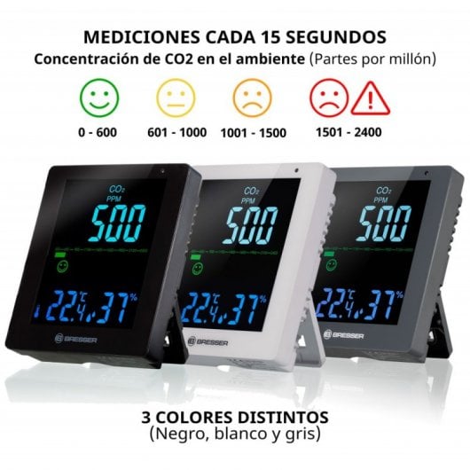 Misuratore di CO2 Bresser Smile Rilevatore di concentrazione di CO2 Bianco