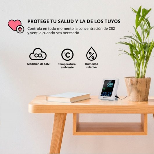 Bresser Smile Medidor CO2 Detector de Concentración de CO2 Blanco