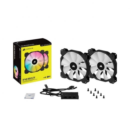 Corsair iCUE SP140 RGB ELITE Performance Kit doppia ventola PWM da 140 mm iCUE Lighting Node CORE