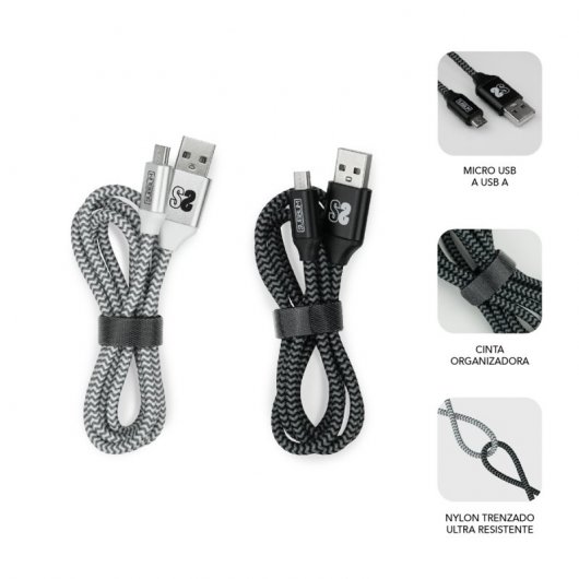 Confezione da 2 cavi Subblim da MicroUSB a USB 2.0 da 1 m Nero