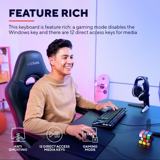 Trust GXT 833 Thado Teclado Gaming TKL Retroiluminado