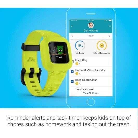 Garmin Vivofit Jr3 Bluetooth 34mm MIP Vert M/L Étanche 5 ATM Pulsomètre Suivi Sommeil