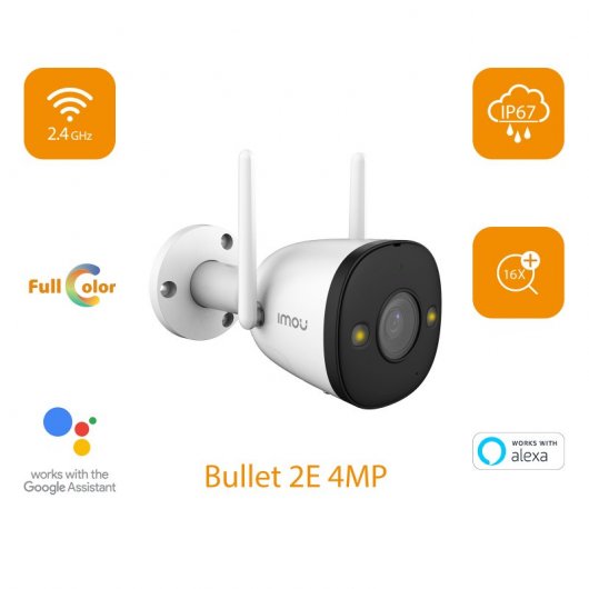 Telecamera IP WiFi Imou Bullet 2E 4MP QHD con faretto integrato