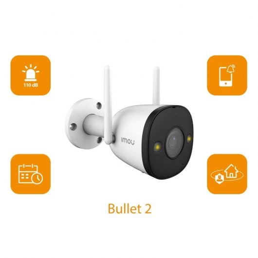 Imou Bullet 2 Câmara IP FullHD WiFi com Foco/Alarme Sonoro Incorporados