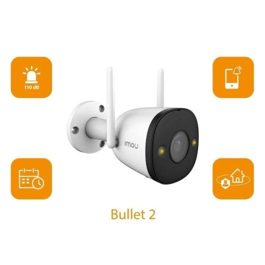 Caméra de surveillance Imou Bullet 2 FullHD Vision Nocturne Extérieure Détection IA Alarme Audio Bidirectionnel