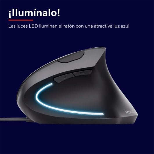 Trust Verto Ratón Ergonómico Vertical USB 1600 DPI Negro