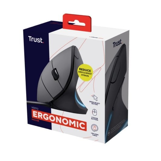 Trust Verto Ratón Ergonómico Vertical USB 1600 DPI Negro