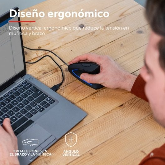 Trust Verto Ratón Ergonómico Vertical USB 1600 DPI Negro