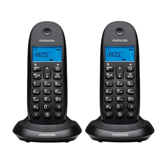 Motorola C1002 LBF+ Duo Teléfonos Inalámbricos DECT Negros