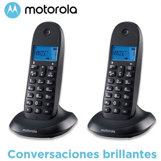 Motorola C1002 LBF+ Duo Teléfonos Inalámbricos DECT Negros