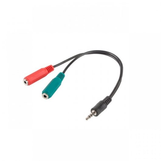 Lanberg Adaptador Jack 3.5mm a 2xJack 3.5mm Macho/Hembra 20cm Negro
