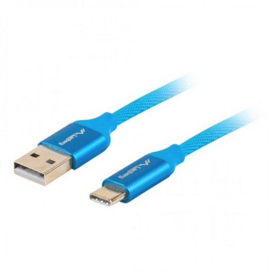 Lanberg Cable Premium USB-C a USB-A 2.0 QC 3.0 Macho/Macho 1.8m Azul