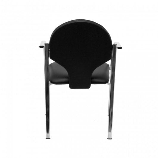 Piqueras y Crespo Hellin Pack de 2 Sillas Similpiel Negro Chasis Cromado