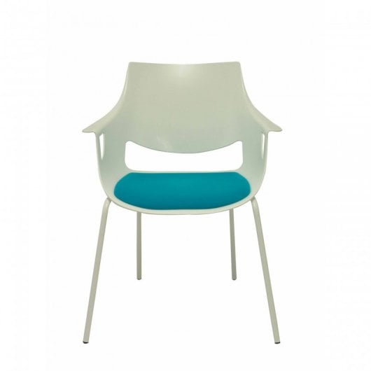 Piqueras y Crespo Saceruela Pack de 3 Sillas Carcasa Blanca Asiento Azul