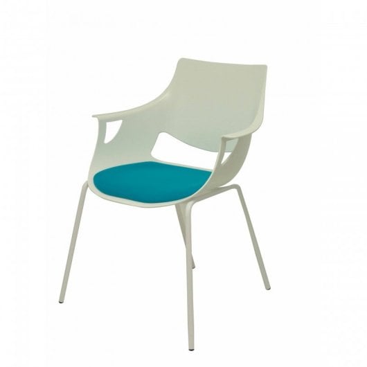 Piqueras y Crespo Saceruela Pack de 3 Sillas Carcasa Blanca Asiento Azul