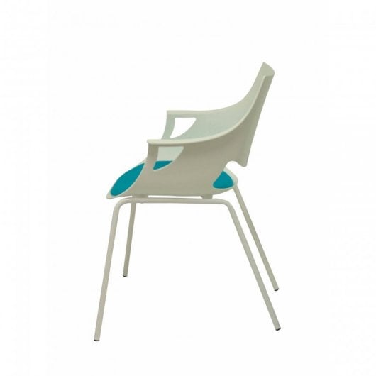 Piqueras y Crespo Saceruela Pack de 3 Sillas Carcasa Blanca Asiento Azul