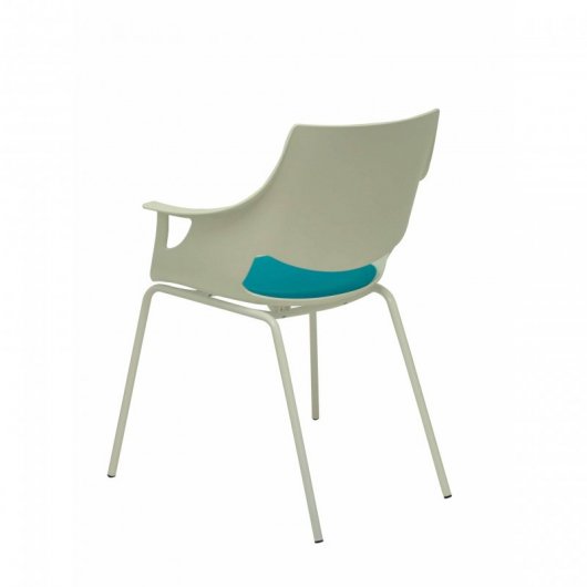 Piqueras y Crespo Saceruela Pack de 3 Sillas Carcasa Blanca Asiento Azul
