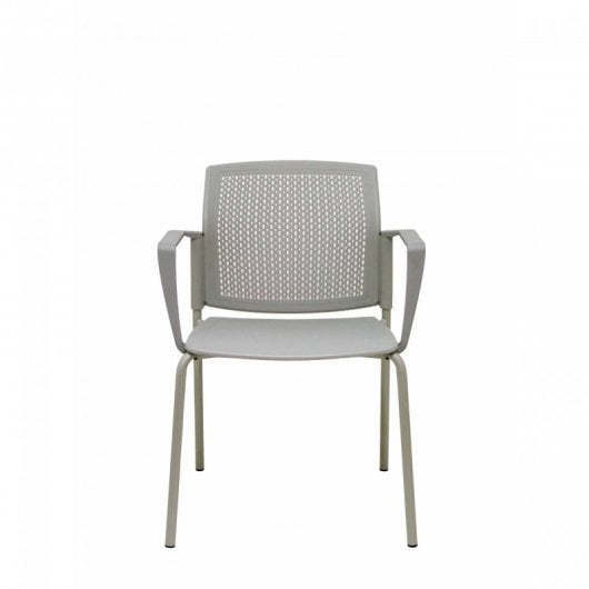 Piqueras y Crespo Sege Pack de 4 Sillas PVC Chasis con Brazos Gris