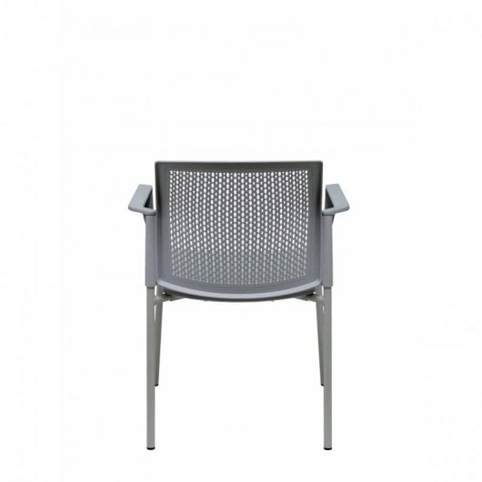Piqueras y Crespo Sege Pack de 4 Sillas PVC Chasis con Brazos Gris