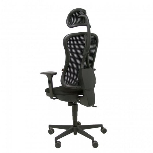 Piqueras y Crespo Agudo Silla Sincro Malla Asiento Tela Brazos Regulables con Cabecero Negro