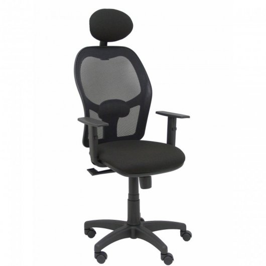 Piqueras y Crespo Alocén Mesh Chair Bali Assise Bras réglables avec tête de lit fixe Noir