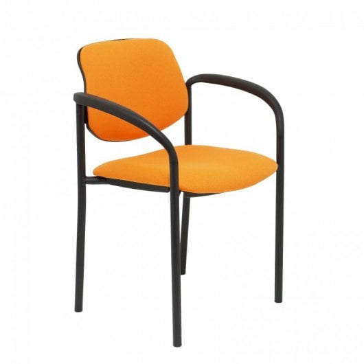 Piqueras y Crespo Villalgordo Silla Fija Bali Naranja Chasis con Brazos Negro