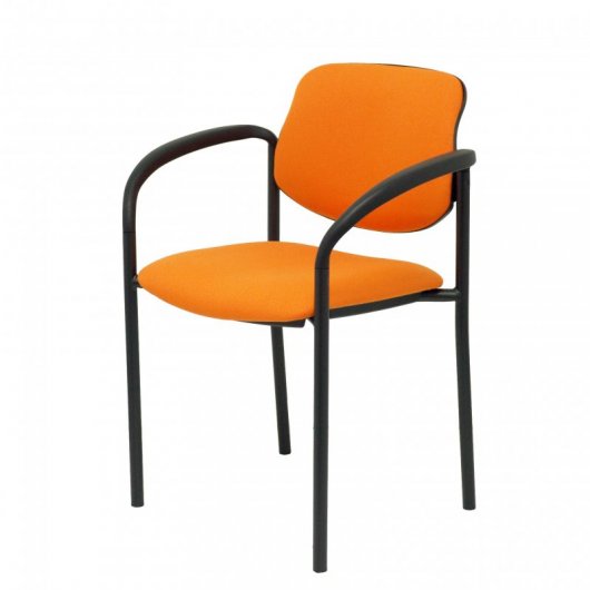 Piqueras y Crespo Villalgordo Silla Fija Bali Naranja Chasis con Brazos Negro