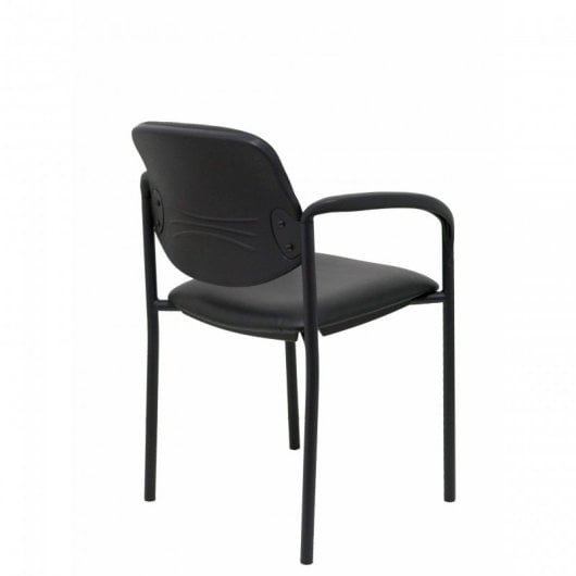 Sedia fissa Piqueras y Crespo Villalgordo Telaio in pelle simil nera con braccioli neri