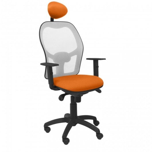 Piqueras y Crespo Jorquera Silla Malla Gris Asiento Bali Naranja con Cabecero Fijo