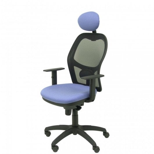 Piqueras y Crespo Jorquera Silla Malla Negra Asiento Bali Azul Claro con Cabecero Fijo