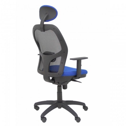 Piqueras y Crespo Jorquera Silla Malla Negra Asiento Bali Azul con Cabecero Fijo