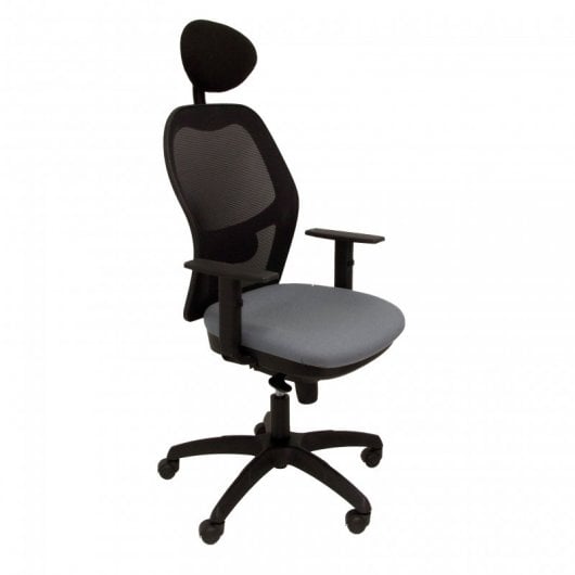 Piqueras y Crespo Jorquera Silla Malla Negra Asiento Bali Gris Medio con Cabecero Fijo