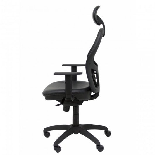 Piqueras y Crespo Jorquera Silla Malla Negra Asiento Similpiel Negro con Cabecero Fijo