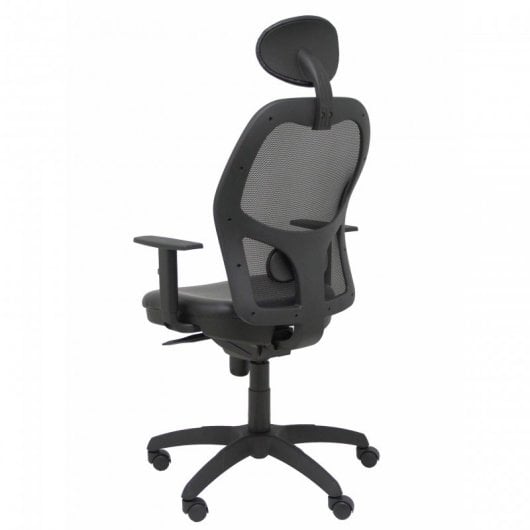 Piqueras y Crespo Jorquera Silla Malla Negra Asiento Similpiel Negro con Cabecero Fijo