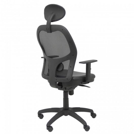 Piqueras y Crespo Jorquera Silla Malla Negra Asiento Similpiel Negro con Cabecero Fijo