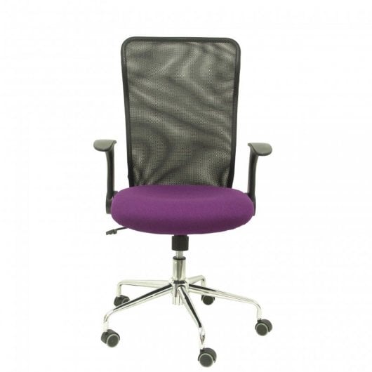 Sedia Piqueras y Crespo Minaya Sedia Nera con Schienale in Rete Bali Viola