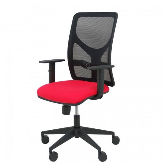 Piqueras y Crespo Motilla Silla Malla Brazo Regulable Negra Asiento Bali Rojo
