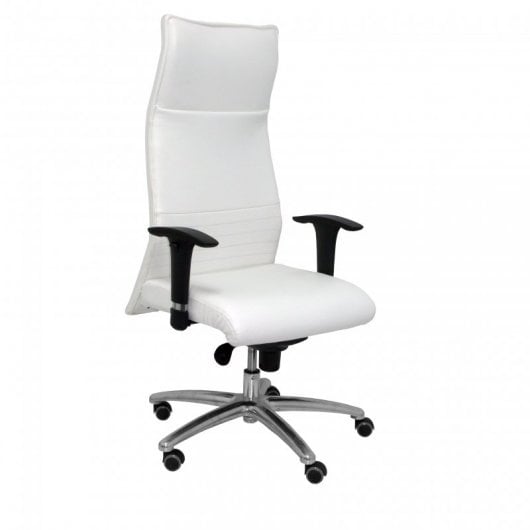 Piqueras y Crespo Albacete XL Fauteuil en simili cuir avec mousse à mémoire de forme blanche