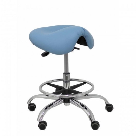Piqueras und Crespo Alatoz Hocker aus hellblauem Kunstleder