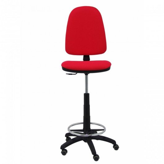 Sgabello Piqueras y Crespo Ayna Bali con ruote in parquet rosso