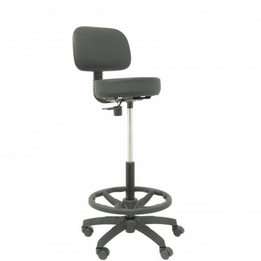 Piqueras y Crespo Llanos Tabouret en simili cuir noir