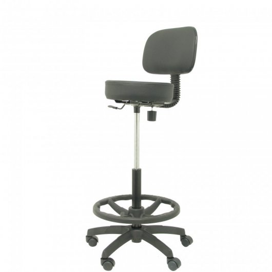 Piqueras y Crespo Llanos Tabouret en simili cuir noir