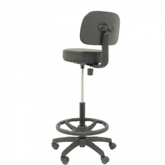 Piqueras y Crespo Llanos Tabouret en simili cuir noir
