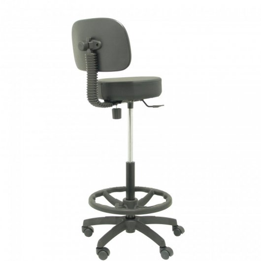 Piqueras y Crespo Llanos Tabouret en simili cuir noir