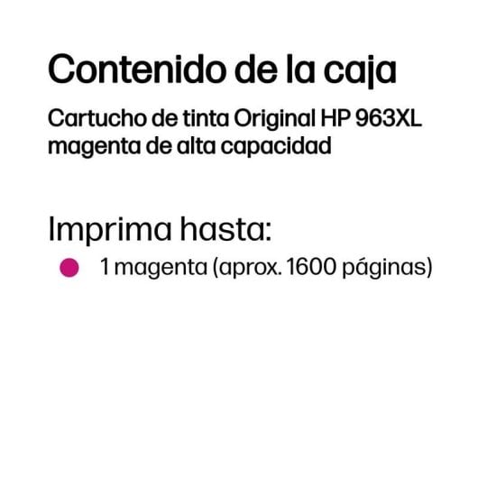 Cartuccia Tinta Originale HP 963 XL Magenta Alta Capacità