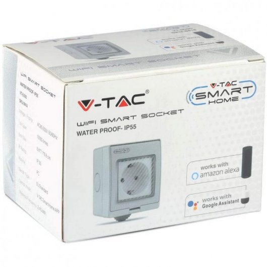 V-Tac Enchufe Inteligente WiFi Blanco