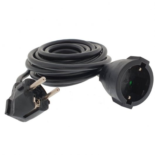 Eurobric 76398 Prolongador 5m Negro